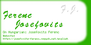 ferenc josefovits business card